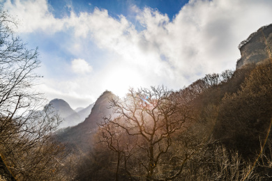 天津蓟州区白蛇谷冬季自然风光