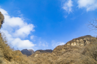 天津蓟州区白蛇谷冬季自然风光