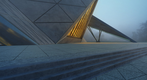 摩登三角形外观设计建筑物