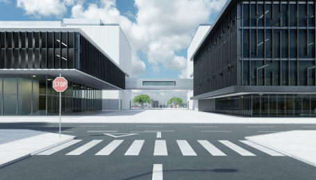 办公楼和企业建筑城市街道夜景