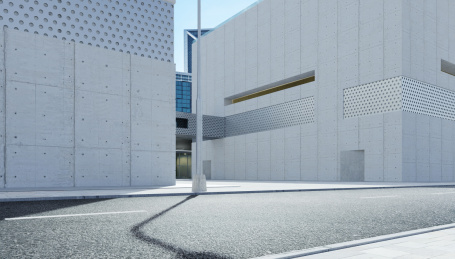 路边街景与摩登建筑物