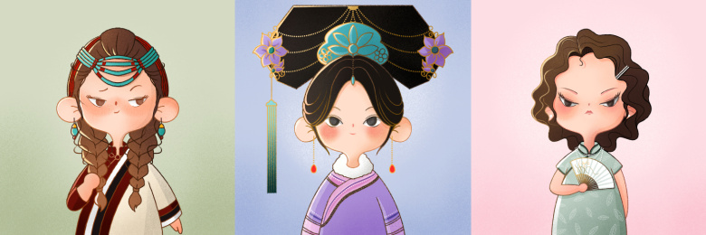 少数民族小公主旗袍美人