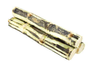 纯白背景上的甘蔗