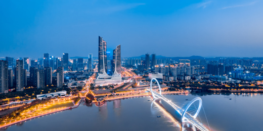 中国江苏南京南京青奥中心南京眼天际线夜景