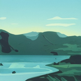 扁平自然风光插画