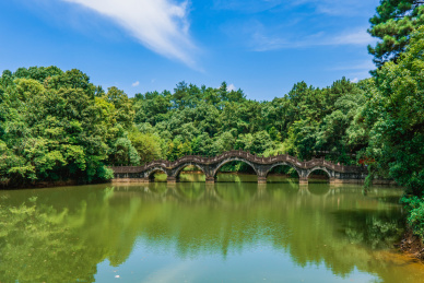 中国湖南常德桃花源景区聚贤桥