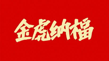 中国风书法汉字字体设计金虎纳福