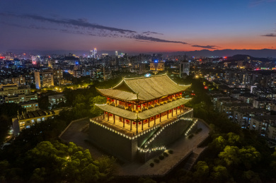 中国福建省福州市镇海楼航拍