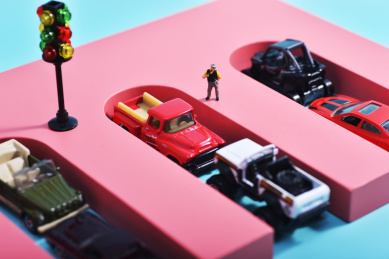 微缩创意摄影关于城市停车难问题