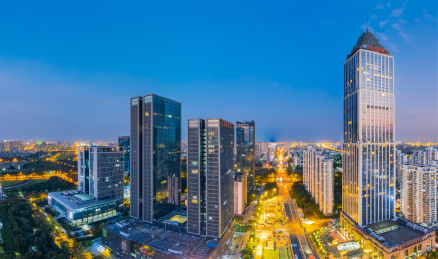 江苏省南通市中央商务区夜景