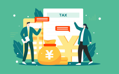 税收宣传活动海报商务办公人物沟通交流插画