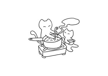 简约简笔线描涂鸦卡通可爱爱情日常温馨猫