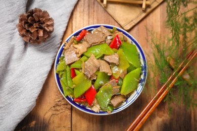 家常美食菜肴莴笋炒肉片