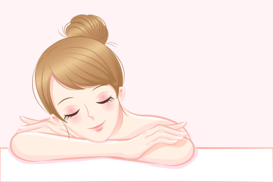 少女闭眼趴睡插图