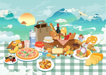 丰富的野餐食物