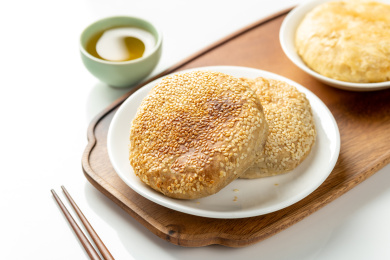 芝麻烧饼特写