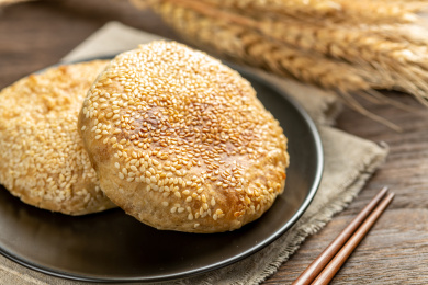 芝麻烧饼特写