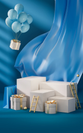 创意物品展示台3D渲染