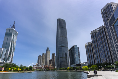 天津金融中心街景