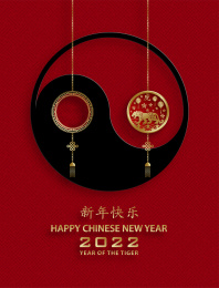创意时尚太极金虎年贺图