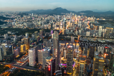 中国广东省深圳市城市夜景