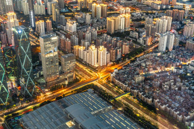 中国广东省深圳市城市夜景
