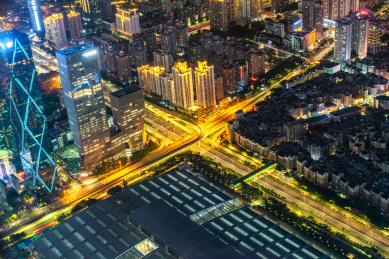 中国广东省深圳市城市夜景