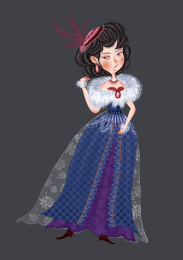 宴会贵妇插画 宴会贵妇