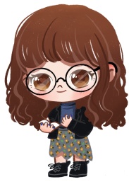 可爱文艺认真读书卷发女孩