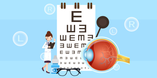 世界爱眼日眼科视力健康矢量插画