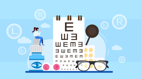 世界爱眼日眼睛视力健康矢量插画