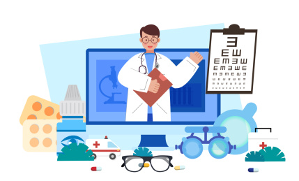 世界爱眼日眼睛视力健康矢量插画