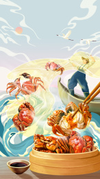 吃蟹季渔民捕捞大闸蟹吃大闸蟹现捞现吃