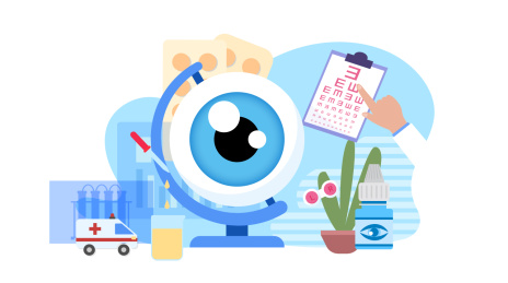 世界爱眼日眼睛视力健康矢量插画