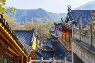 杭州上天竺法喜寺深秋季节风光