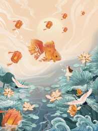 荷塘映像国风商业插画