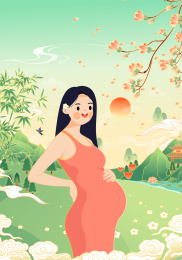 怀孕的年轻妈妈