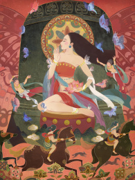 敦煌壁画仙女化成蝴蝶