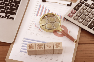 图表上的文字积木连续亏损