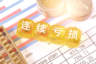 图表上的文字积木连续亏损