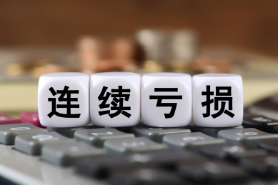 计算器上的文字积木连续亏损