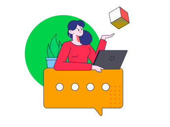 商务科技工作的人扁平矢量概念运营插画