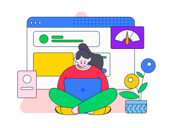 商务科技工作的人扁平矢量概念运营插画