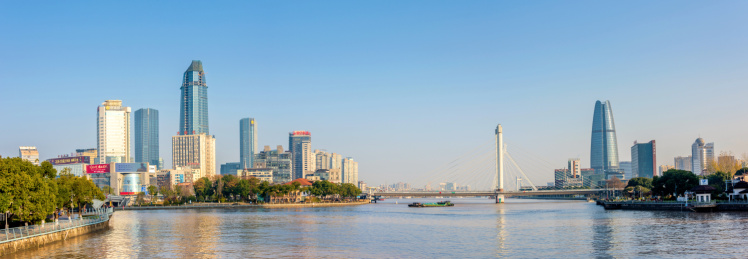 中国浙江宁波老外滩三江口全景风光