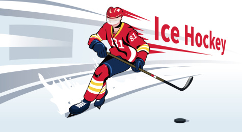 冰球运动员矢量插画