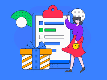 邀请好友进行问卷调查扁平矢量概念运营插画