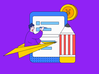 邀请好友进行问卷调查扁平矢量概念运营插画