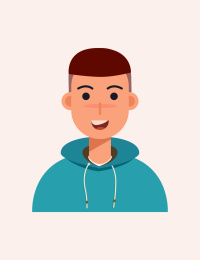 身着休闲装男孩的证件照矢量插画素材
