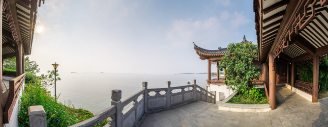 安徽合肥巢湖湖滨中庙姥山岛景区景观风光