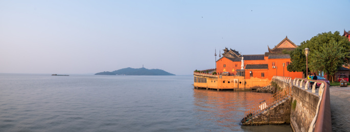 安徽合肥巢湖湖滨中庙姥山岛景区景观风光